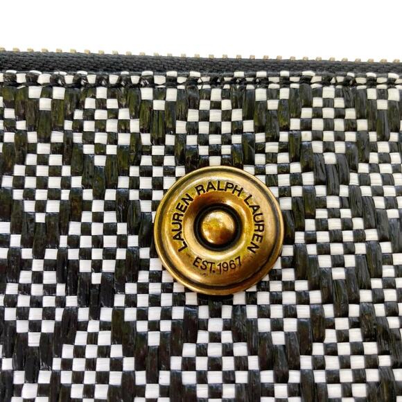 Ralph Lauren Black & White Woven Clutch Wristlet Organizer Pouch | Designer Gift - Picture 7 of 11